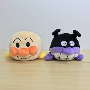 103 B-623/【1円スタート!!】それいけ！アンパンマン ねそべりポーズ ぬいぐるみL アンパンマン バイキンマン 2種セット