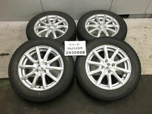 スタッドレス アルミ 社外 5.5J+50 PCD100 4穴 ハブ径73mm TOYO 185/65R15 2018年 残溝有 フィット アクア デミオ ノート フリード 012376