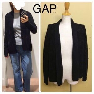 美品 GAP ニットカーディガン ショートニットカーディガン ブラック XS/S 151016