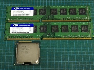 CPU Intel Core i7-3770 SR0PK & Team PC3-12800 8GB x2 セット品、動作確認済、ネコポス発送