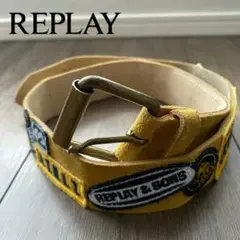 REPLAY & SONS リプレイ　キッズ　ベルト　ワッペン　イタリア　レザー