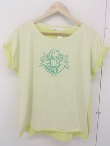 ◇ Ne-net ネ ネット プリント 半袖 Tシャツ カットソー サイズ1 イエロー系 レディース