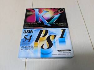 ★未使用/未開封品☆AXIA カセットテープ ノーマルポジション 50/54分 計2本 K1 K1B50 PS1 PS1F54 カラオケ/録音/音楽/CD/オーディオ/会議