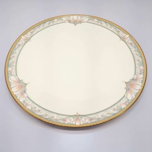 サ)[中古品] Noritake ノリタケ CHARLOTTE シャーロット ホールケーキプレート 9670 約26cm アラジンランプ ランプ印 大皿 管理Y