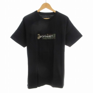 ソフネット SOPHNET. CAMOUFLAGE BOX LOGO TEE Tシャツ 半袖 カットソー ロゴ 迷彩 カモフラ M 黒 ブラック /KJ メンズ