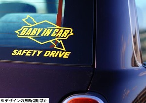 ベビーインカー ステッカーSUNOCO風 Baby In Car Baby on board