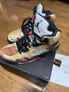 30cm US12 NIKE Supreme AIR Jordan 5 camo ナイキシュプリーム ジョーダン カモ