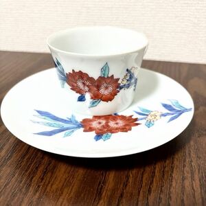 有田焼　今泉今右衛門 錦 桃花絵　紅茶碗　カップ&ソーサー