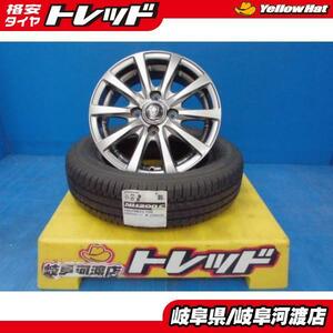 新品タイヤ 中古ホイールセット ブリヂストン エコピア NH200C 155/70R13 + ユーロスピードG10 13インチ PCD100 4穴 ニッサン マーチ 渡