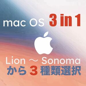 3種類選択 3-in-1 mac OS X Lion〜Sonoma インストールUSBメモリ 起動ディスク インストーラー