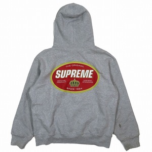 23AW シュプリーム SUPREME クラウン フーディー スウェットシャツ ヘザー グレー Crown Hooded Sweatshirt Heather Grey サイズS メンズ