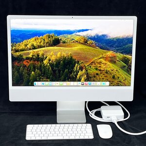 Apple iMac 24inch A2873 24インチ パソコン シルバー◆Apple M3 メモリ8GB ストレージ256GB OS sonoma [N7888]