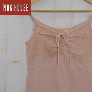ピンクハウス PINK HOUSE■胸元レースがかわいい　キャミソール　日本製■M■ピンク※KH2519058