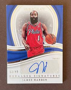 2022-23 Panini Immaculate Basketball Heralded Signatures James Harden Auto /49 76ers NBAカード 