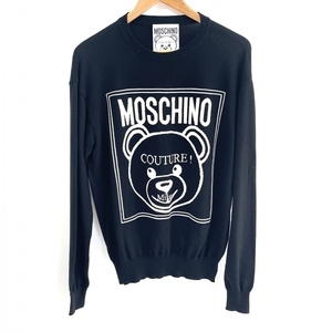 モスキーノ MOSCHINO 長袖セーター/ニット - 黒×白 レディース COUTURE/クマ トップス