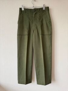 ビンテージ　70s　80s コットン　ベイカー　パンツ　ジップフライ　W30L31　　US.ARMY　米軍　