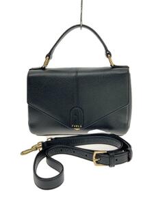 FURLA◆DAFNE S TOP HANDLE/ダフネ トッフ/ショルダーバッグ/レザー/BLK/WB00487 O60