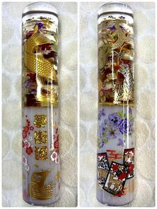 特注 水中花 シフトノブ 夢街道 鯉 龍 虎 猪鹿蝶 和柄 212mm/直径41mm ワンオフ デコトラ トラック野郎 カスタム 旧車 