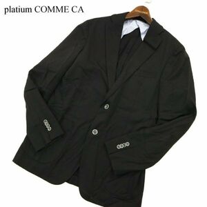 platium COMME CA プラチナ コムサ 通年 背抜き★ Campania アンコン テーラード ジャケット Sz.L　メンズ 黒　A3T00492_1#O