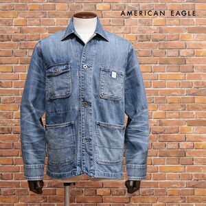 AMERICAN EAGLE/XSサイズ/カバーオール 0106-3037 ハリ コシ◎ デニム ウォッシュ加工 アメカジ 新品/青/ブルー/jb169/