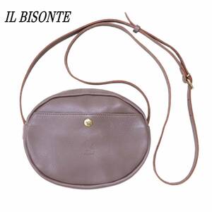 IL BISONTE◆イルビゾンテ/ショルダーバッグ/ポシェット/レザー/グレージュ