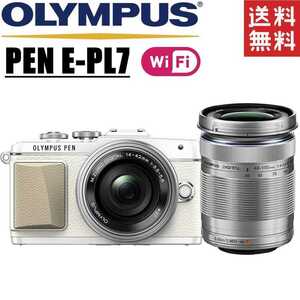 オリンパス OLYMPUS PEN E-PL7 ダブルレンズキット ホワイト ミラーレス 一眼レフ 中古