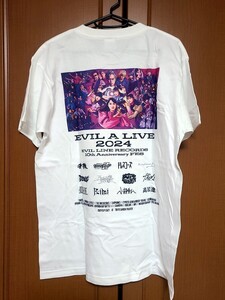 “EVIL A LIVE” 2024 コラボイラスト Tシャツ Mサイズ WHITE　RECORDS 10th Aniniversary FES　ももクロ 月蝕會議 イヤホンズ 大槻ケンヂ