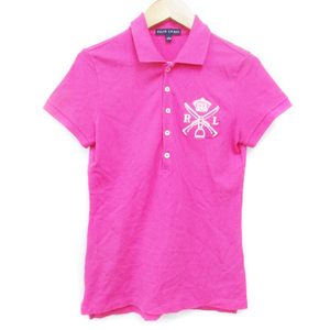 ラルフローレン RALPH LAUREN ポロシャツ 半袖 ポロカラー ロゴ刺? S ピンク /FF28 レディース