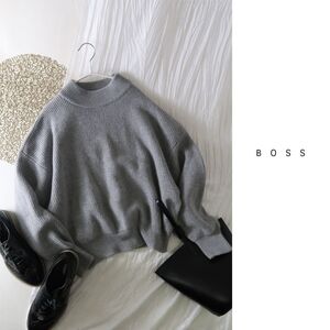 超美品☆ヒューゴ ボス/ボス BOSS☆ウール ドルマンスリーブニットプルオーバー Mサイズ イタリア製☆Y-F 0615