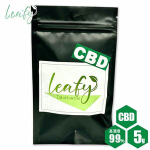 CBD アイソレート パウダー 5g 5000mg Leafy 粉末 粉 舌下吸収パウダー 99％ 本体 高純度 睡眠や健康維持に