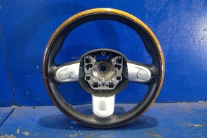 (H)BMW MINI/R55 ミニ クーパー クラブマン 純正 3本スポーク 木目 ウッド 革 レザー コンビ ステアリング [2406893]