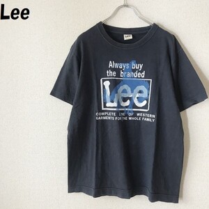 【人気】Lee/リー ビッグロゴプリントTシャツ ネイビー サイズL ウエスタンプリント/1938