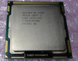 Intel Core i3 i3-530 2.93GHZ/L2:512KB L3:4MB/C2 SLBLR LGA1156★C24 204★