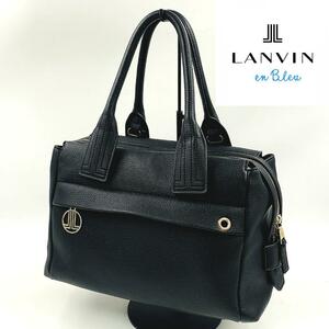 LANVIN en Bleu ランバンオンブルー 本革 レザー ハンドバッグ