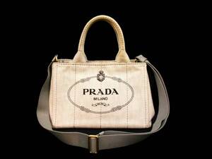 本物税込プラダ ミニカナパ 2WAYバッグ【PRADA】