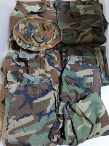 古着 迷彩 カモフラ　 パンツ　シャツ　 ジャケット　帽子　米軍放出品含む7点まとめ売り　サイズはほぼM レイクビュー ウッドランド