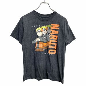 NARUTO 半袖 プリント キャラクターTシャツ Lサイズ ナルト ジュニアサイズ グレー 古着卸 アメリカ仕入 t2407-4253