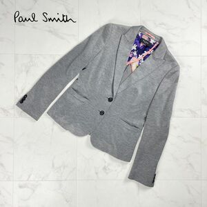 美品 Paul Smith BLACK ポール・スミス テーラードジャケット 背抜き レディース グレー サイズ40*OC499