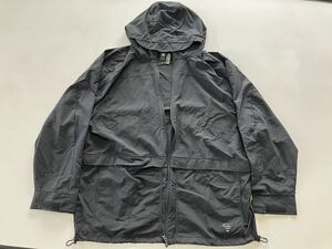 【古着】adidas アディダス　フード付きウインドブレーカー　黒　Oサイズ(XL)