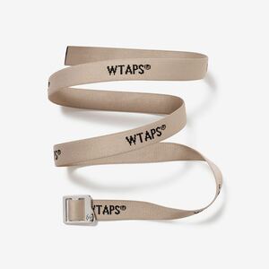 希少★新品本物【BEIGE】WEBBING BELT POLY ウェビングベルト ジャカードテープ オリジナルバックル 正規品 ダブルタップス 入手困難 WTAPS