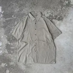 90s AXIST silk shirt dot half sleeve XL