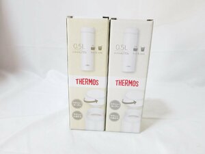 新品　2個セット《マットホワイト》サーモス ステンレス水筒 500ml 保温 保冷 魔法瓶（直飲み THERMOS ）JOG-500