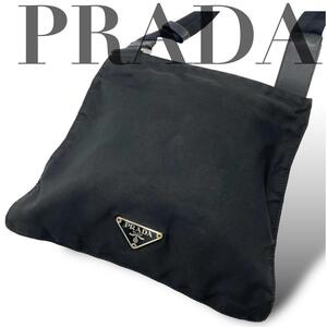 PRADA プラダ ショルダーバッグ ナイロン 三角プレート ブラック