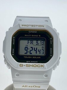 CASIO◆ソーラー腕時計_G-SHOCK/デジタル/ラバー/GLD/WHT//