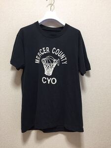 80s 90s ヴィンテージ Tシャツ 半袖Tシャツ MERCER COUNTY CYO 3ナンバリング バスケットボール 黒系 USA古着