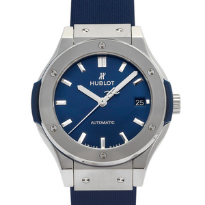 ウブロ HUBLOT クラシックフュージョン チタニウム ブルー 565.NX.7170.RX ブルー文字盤 新品 腕時計 レディース