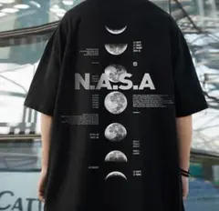 【人気商品】　メンズ　Tシャツ　黒　プリント　XL   ゆったり　シンプル　月