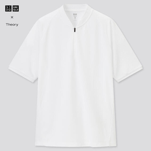 MBさま HP紹介 絶版 UNIQLO ユニクロ Theory セオリー LT ドライEX スタンドカラー ポロ L 半袖 スポーツ タウン メンズ 白 ホワイト