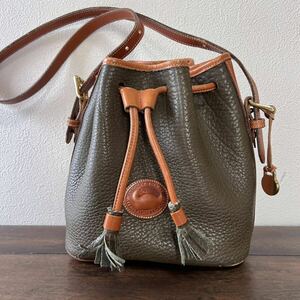 DOONEY&BOURKE 巾着 ショルダーバッグ カーキ グリーン ゴールド金具 ドゥーニー＆バーク USA製 ヴィンテージ