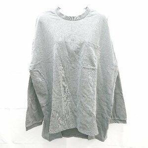 ◇ patterntorso 胸ポケット ビッグサイズ スリット入り 長袖 トレーナー サイズF ブラック/グレー レディース E